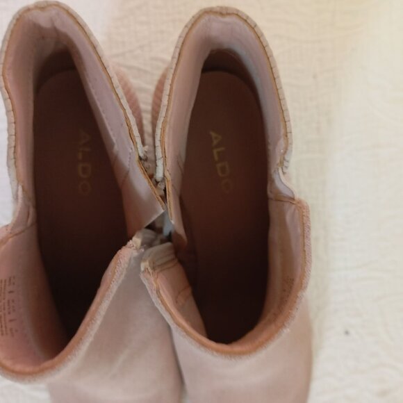 Aldo Womens Ankle Boots Size 7 Pink Suede Block Heel - Picture 5 of 9